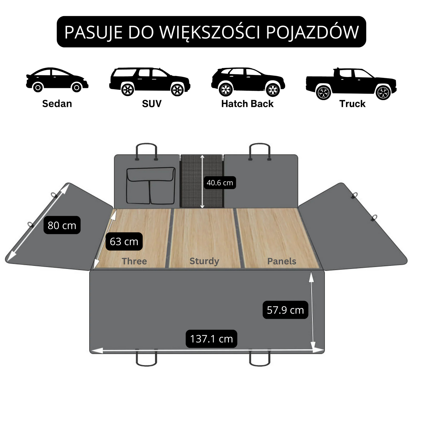 Osłona na fotele z twardym podłożem - Czarna