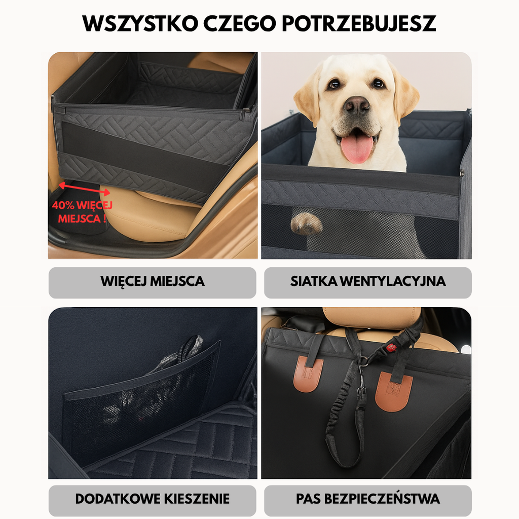 Osłona na fotele z twardym podłożem na część tylnej kanapy